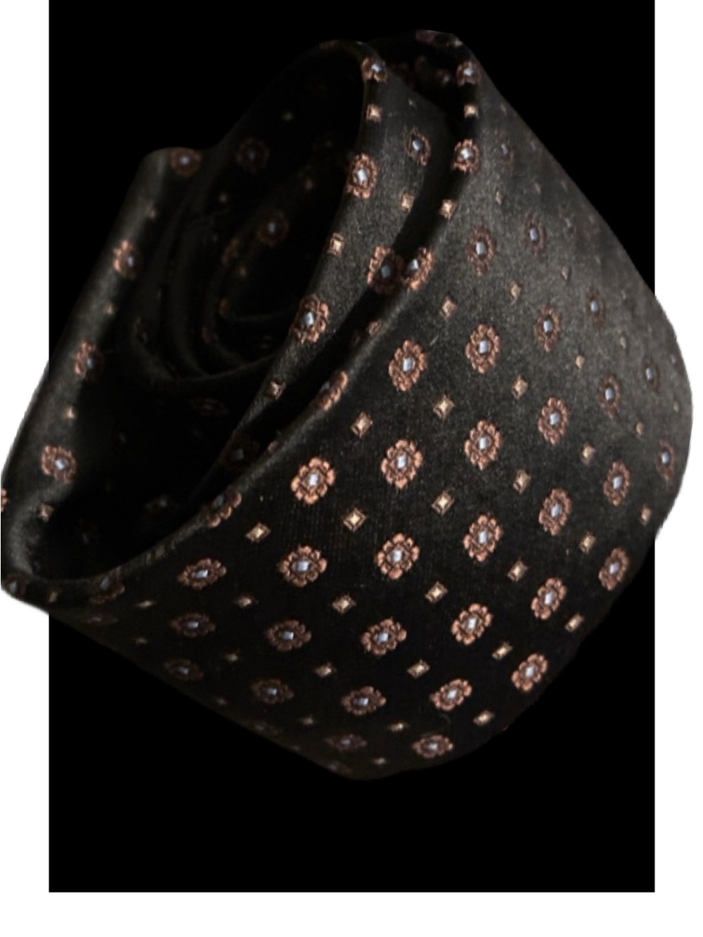 Add on item Somber Black Textured Silk Geometric Tie